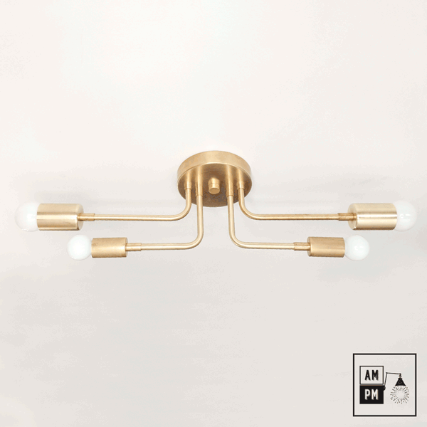 Mid-century-ceiling-wall-sconce-luminaire-Tristan-A5K070-Raw-Brass