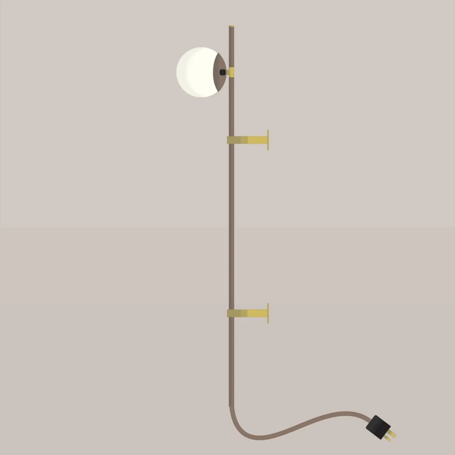 Mid-century-collection-pluggable-wall-sconce-wallit-A7P020-Antique-Brass
