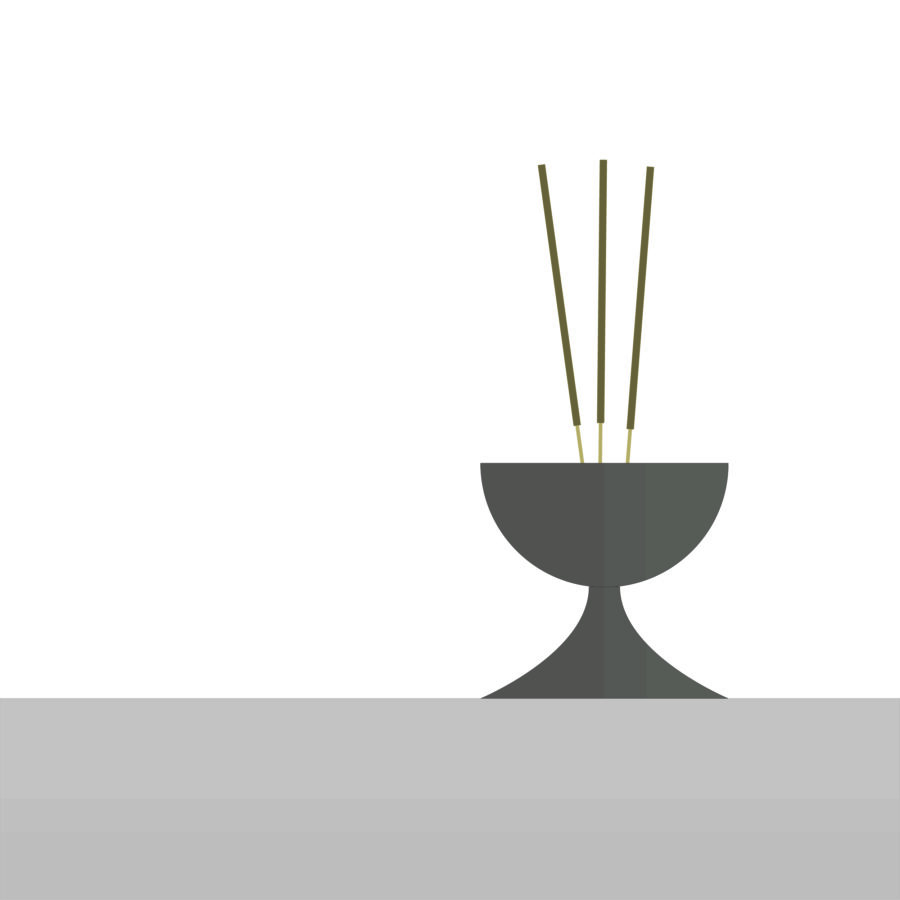 Mid-century-incense-bowl-Antique-Bronze