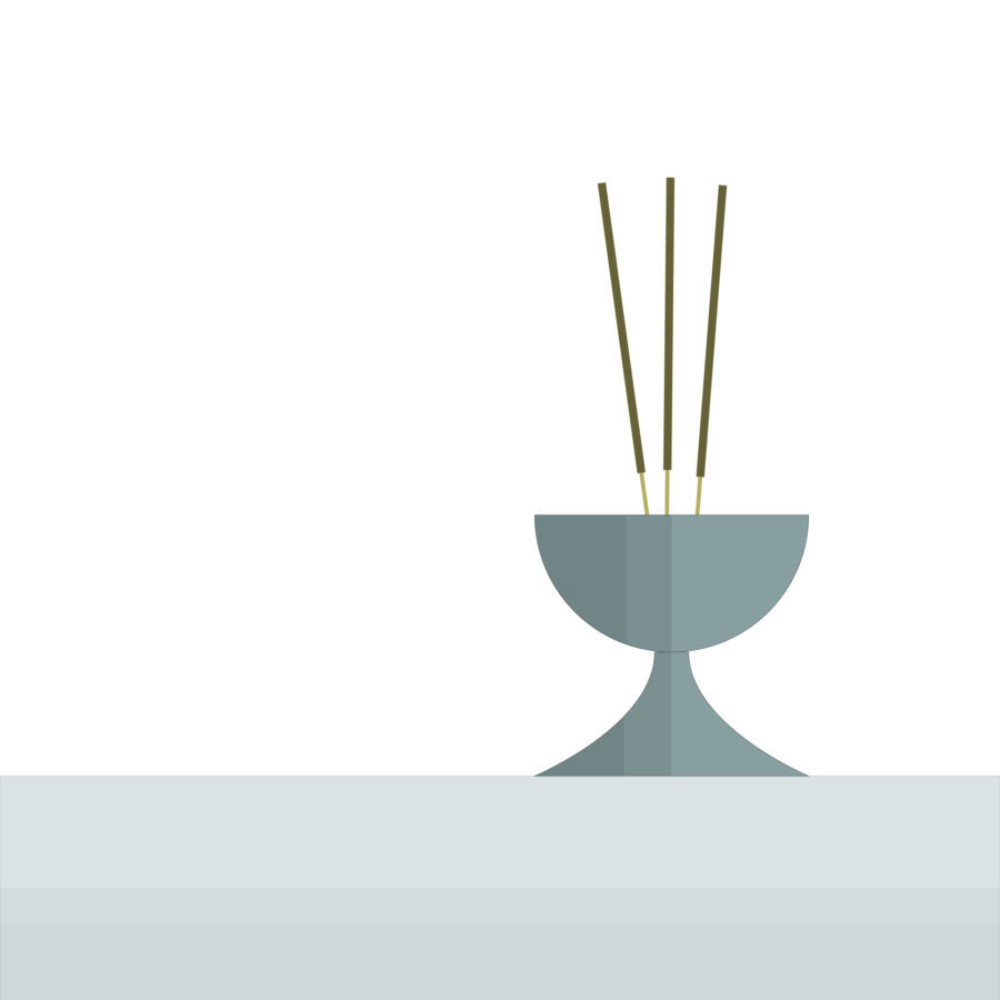 Mid-century-incense-bowl-Antique-Steel