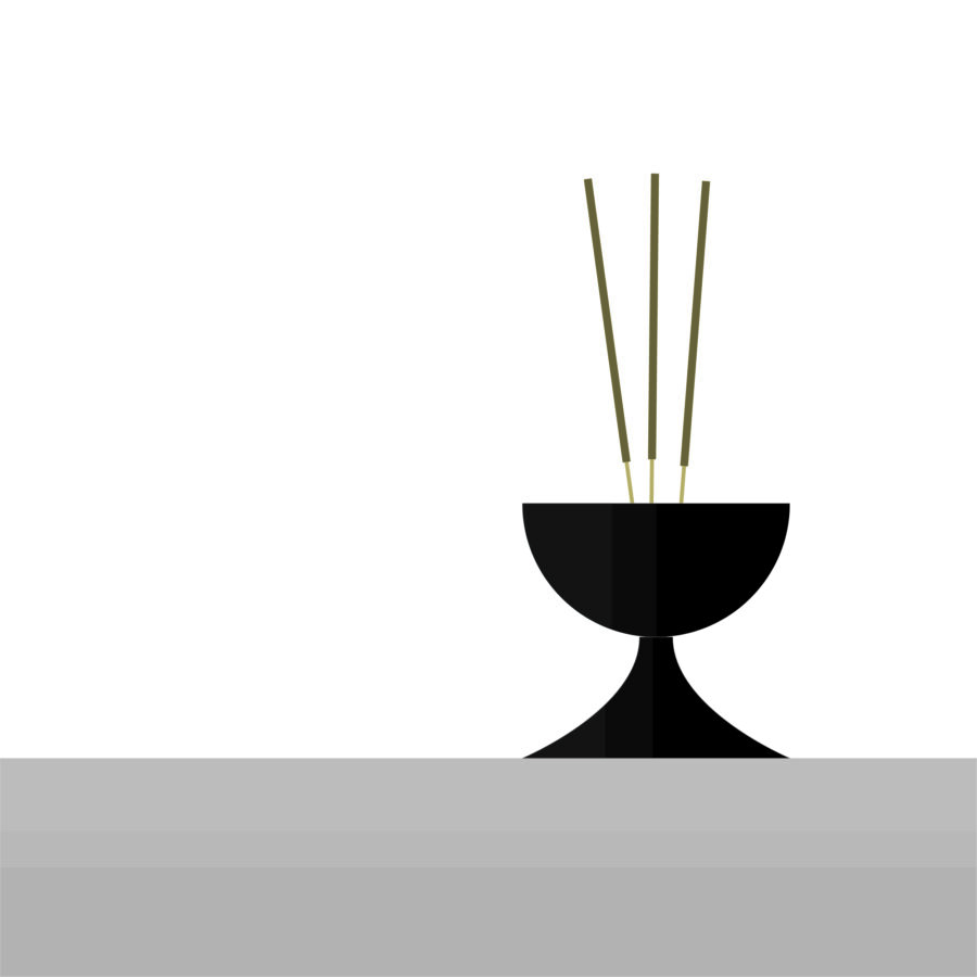 Mid-century-incense-bowl-Black