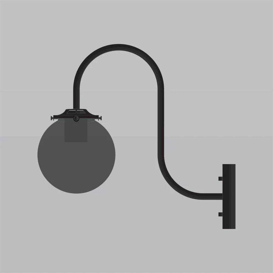 Mid-century-gooseneck-wall-lamp-Prisma-A5K074-Black