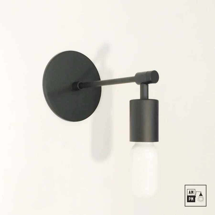 Mid-century-wall-sconce-canvas-A3K045-Matte-Black