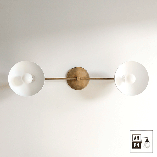 Mid-century-ceiling-luminaire-wall-sconce-Malilla-A5C032-Antique-Brass-White