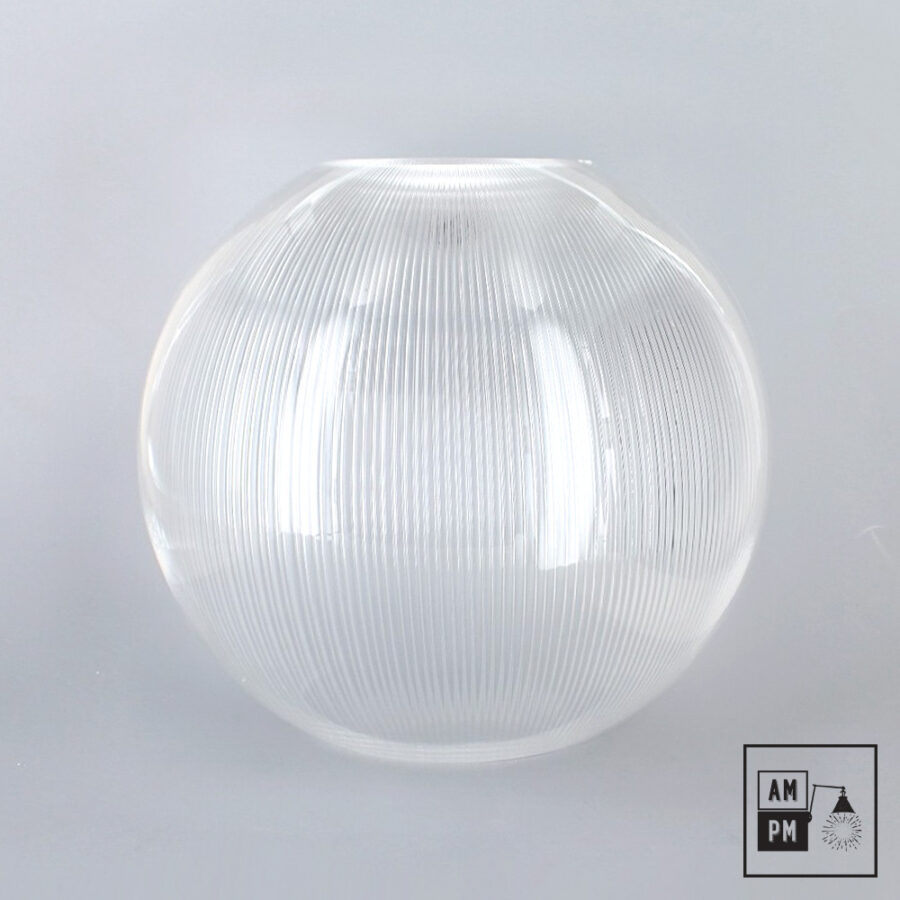 Acrylic-neckless-globe-lampshade-Clear-Prismatic