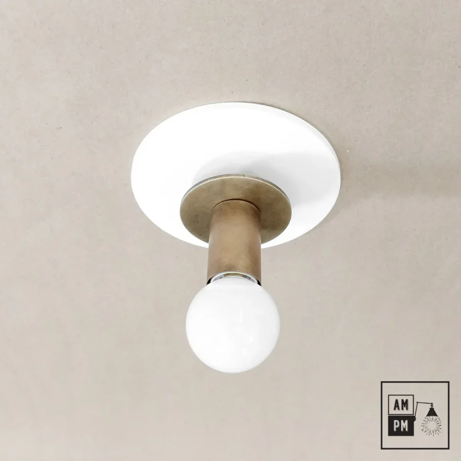 Mid-century-ceiling-wall-sconce-prospector-A3K054-Matte-White-Antique-Brass-3