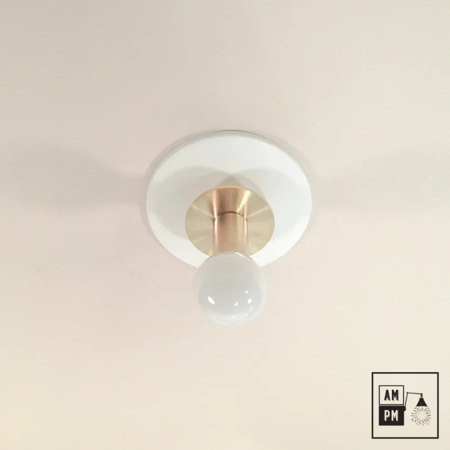 Mid-century-ceiling-wall-sconce-prospector-A3K054-Matte-White-Raw-Brass-1