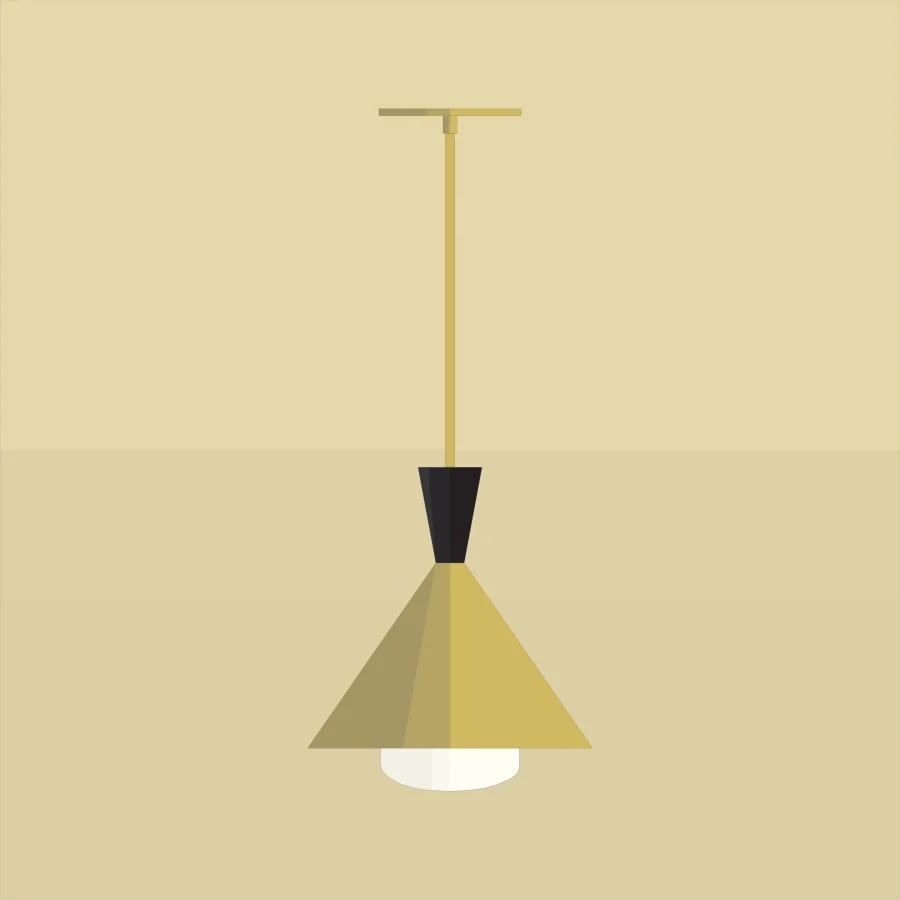lampe-suspendue-collection-Mid-century-Pic-A8S137-Laiton-Noir